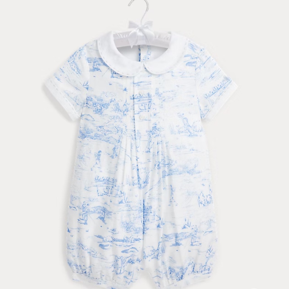 Ralph Lauren Golf-Toile Linen Bubble Shortall Baby Boy